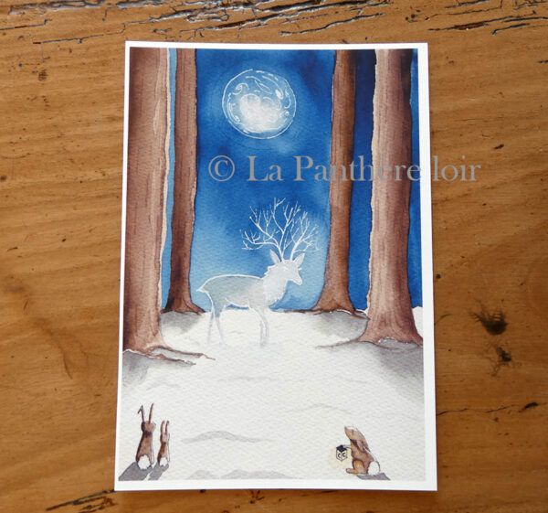 La Panthere loir création Carte L'esprit de la foret Cerf fantome