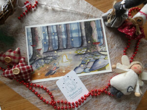 Illustration A5 Aquarelle La panthere loir Fantome et magicien