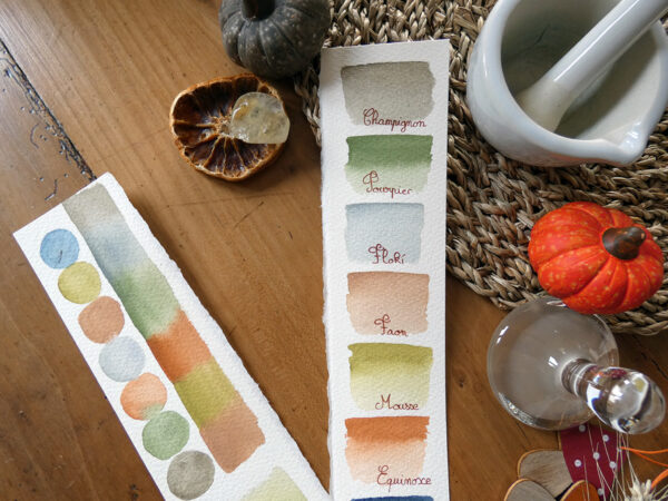 nuancier aquarelle artisanale