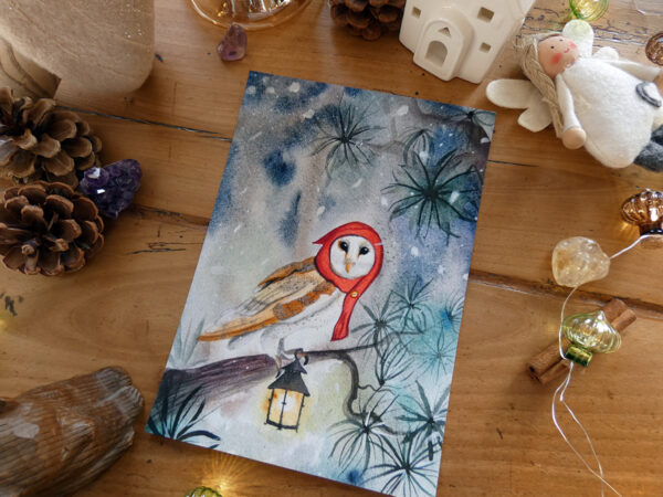 La chouette porteuse de lumière - Impression d'Art – Image 4