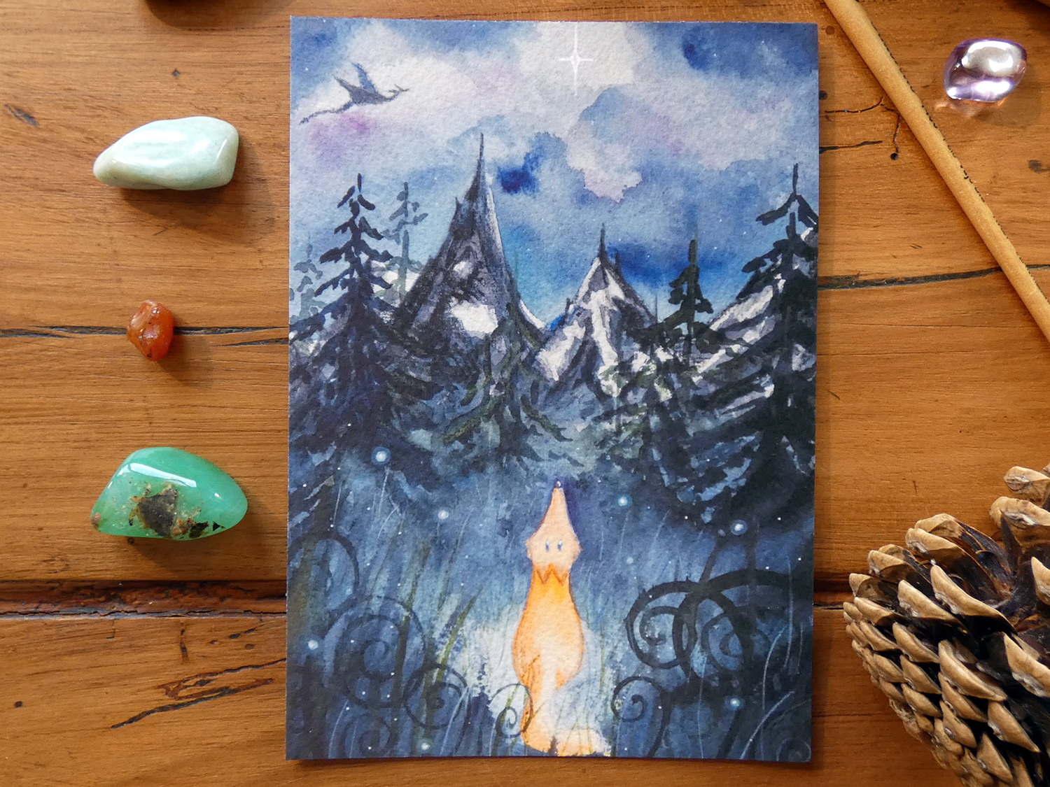 Le renard et le dragon - Illustration fantasy