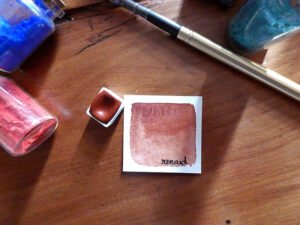 "Renard" - Demi-godet d'aquarelle