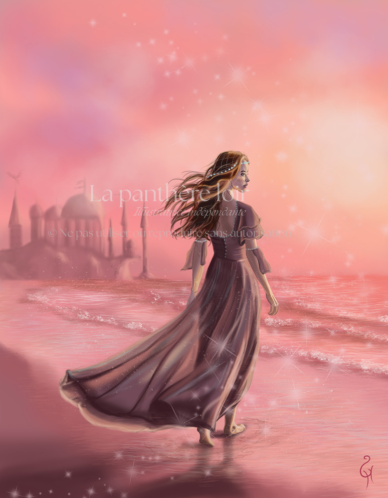 héroïne de fantasy - princesse de l'océan peinture numérique