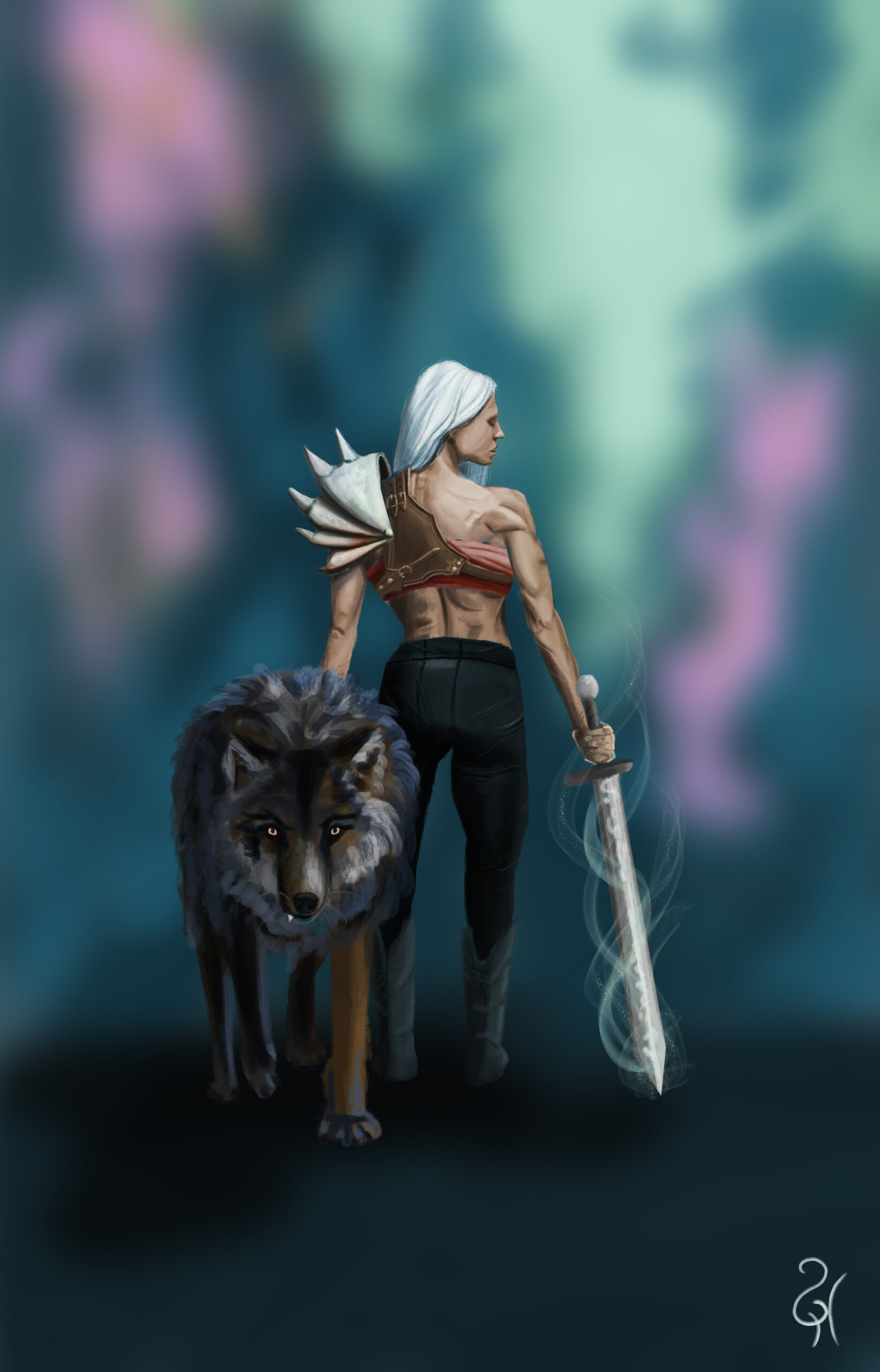 héroïne de fantasy - princesse de l'océan peinture numérique